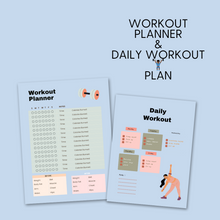 Load image into Gallery viewer, Ultimate Fitness & Meal Planner | Printable Health Tracker | Workout Log | Nutrition Journal | Digital Download