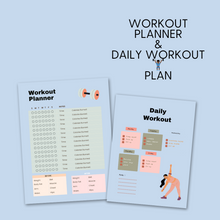 Load image into Gallery viewer, Ultimate Fitness &amp; Meal Planner | Printable Health Tracker | Workout Log | Nutrition Journal | Digital Download
